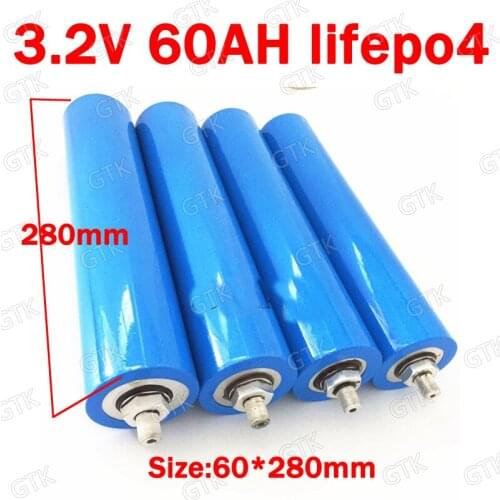 Lithium 3.2v 60ah lifepo4 battery deep cycle 3C 180A for 12V 48V solar energy storage scooter golf cart RV vehicle speaker