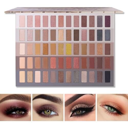 60 Color Matte Shimmer Glitter Eyeshadow Powder Waterproof Pigment Makeup Palette Fluorescent EyeShadow Cosmetic maquiagem