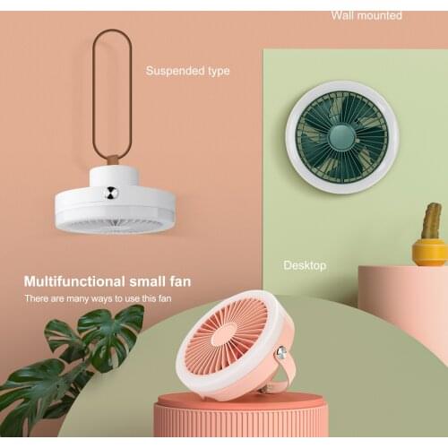 Mini USB Fan Portable Desktop Fan 5V Cold Air Cooler Ceiling Fan Night Reading Light For Laptop Offie Home Desk Fan