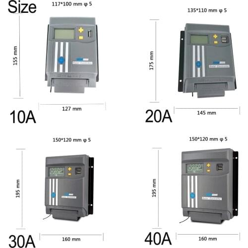 MPPT LCD Display 40A with WIFI 12V/24V Solar Panel Battery Regulator Charge Controller Dual USB LifePo4 or Lithium