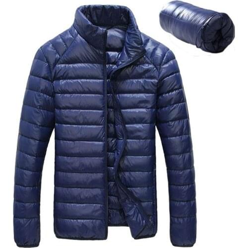 Winter Duck down jacket men 90% Down Content thin ultra light down jacket winter long sleeve solid parkas winter coats