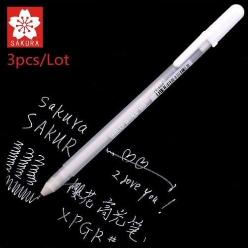 3pcs/Lot Japan Sakura Gelly Roll Gel Ink Pen Set Gold White Silver Metallic Sketch Highlight Marker Pen Drawing Art Supplies