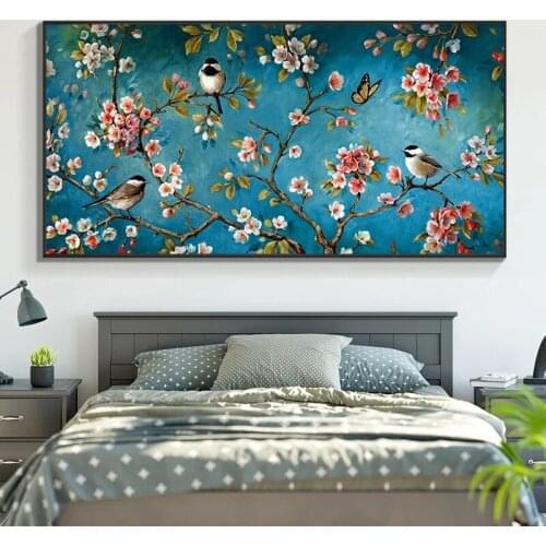 Nordicclassical Wall Art WithFlowers and Birds on Canvas Painted Posters and Printed Pictures for Cuadros Living Room Decoration
