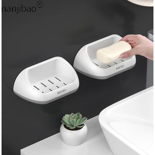Nanjibao Drain Soap Holder Box Stand for Soap Dish for Bathroom Storage Case Creative Soap Tray Home Bathroom Accessories Sets