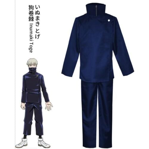 Full Set Anime Jujutsu Kaisen Cos Inumaki Toge Cosplay Costume Top Pants Halloween Christmas Party Uniform Boys Men Women