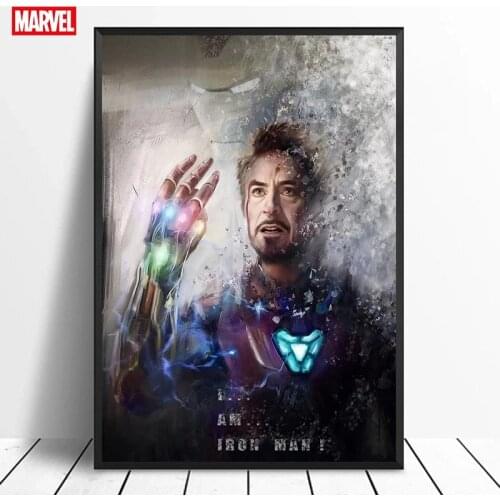 I Am Iron Man Canvas Marvel Poster Painting Canvas Painting Superhero Movie Poster Bedroom Wall Decoration Children Gift Mural