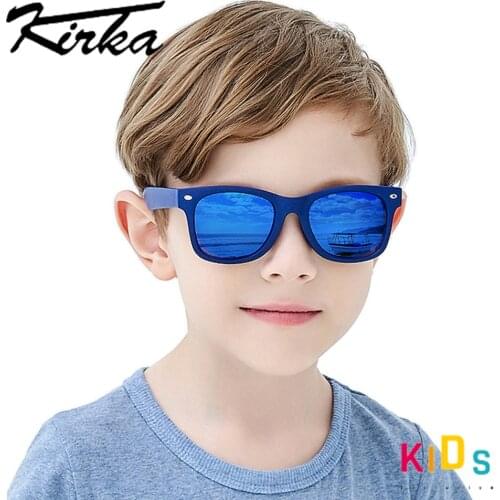 Flexible New Polarized Kids Sunglasses Child Square Sun Glasses For 7-12 Years Boys Baby TR90 UV400 Shades Blue Eyewear Children