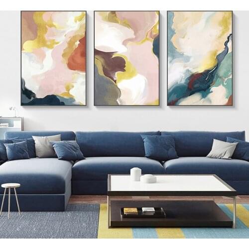 Modern Minimalist Nordic Pink Abstract Color Canvas Painting Print Poster Picture Wall Living Room Bedroom Home Entrance Decor