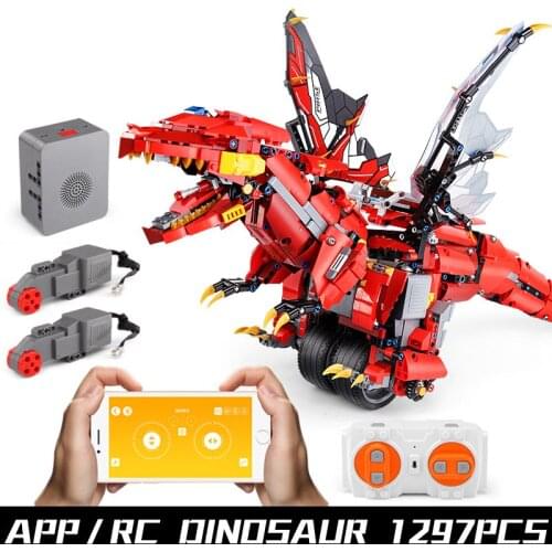Mould King Electric The MOC Dinosaur Dragon Roadster Remote Control Robot Building Blocks Bricks Kids DIY Toys Birthday Gifts