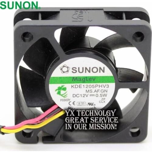 For SUNON Original KDE1205PHV3 5015 50mm 0.5W 12V Maglev quiet cooling fan