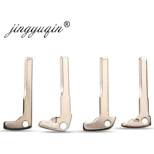 Jingyuqin 10pcs/lot Uncut Key Blanks Insert for Mercedes Benz Smart Chrome & Black Remote Car Fob Key Blade Replacement