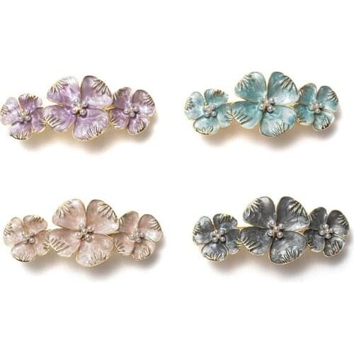 Hair Clips for Women Fashion Simple Flower Hairpin Retro Elegant Exquisite Geometry Head Accessories Jewelry Wholesale