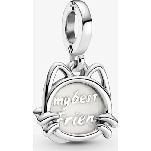 Free Shipping Authentic 925 Sterling Silver My Pet Cat Dangle Charm Fit Original Pandora Bracelet For Women DIY Jewelry Bead