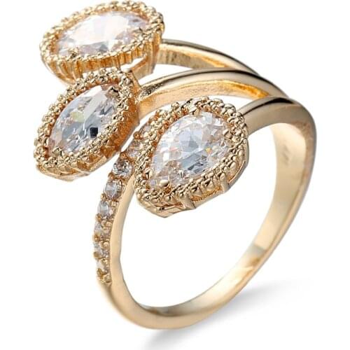 ORSA JEWELS LLuxury Gold Color Peacock Zircon Rings Paved Colorful AAA Austrian CZ Wedding Engagement Rings Jewelry for Women