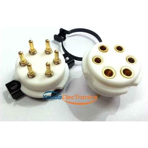 1PC EIZZ 6 pin Telflon Vacuum Tube Socket for WE310 310A WE310A VT57 VT58