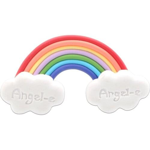 10Pcs 54x30mm Kawaii Clay Rainbow Cabochon Flatback Beads Decoration Crafts Embellishments For Scrapbooking Diy Accessories