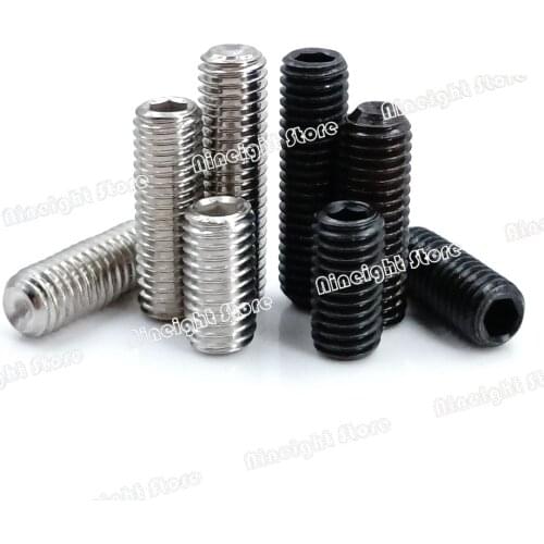 50Pcs - 10pcs M1.6 M2 M2.5 M3 M4 M5 M6 M8 DIN916 Stainless steel 304 grade 12.9 Alloy steel Hex Socket Set Screws Grub Screw