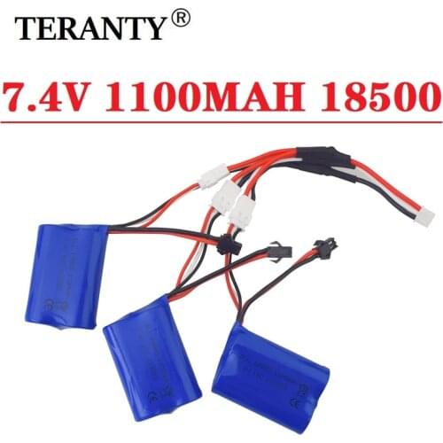 7.4v 1100mah 18500 lipo battery and charger for H102 remote control boat lithium battery 2.4G high speed RC boat spare parts