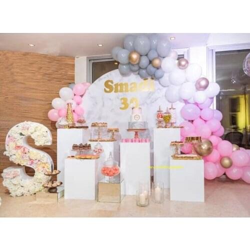 Acrylic Round Cylinder Plinths white Cylindrical Cakes & Flower Stand Display Plinths for Exhibitions Events Weddings senyu2174