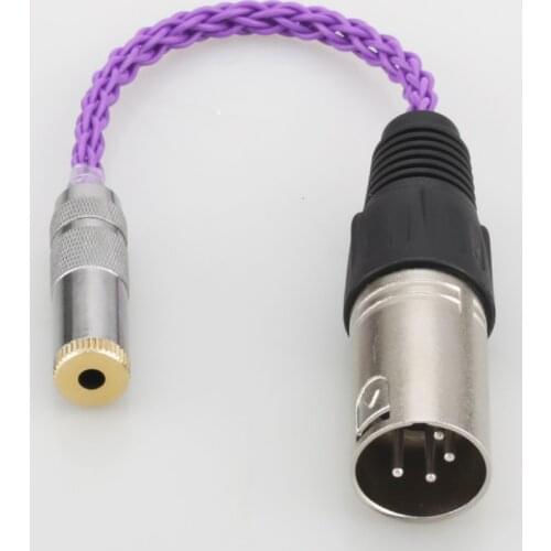 Audiocrast HIFI 4pin XLR Balanced Male to 3.5mm Stereo Female Audio Adapter Cable 3.5mm to XLR Balanced Cable Connector