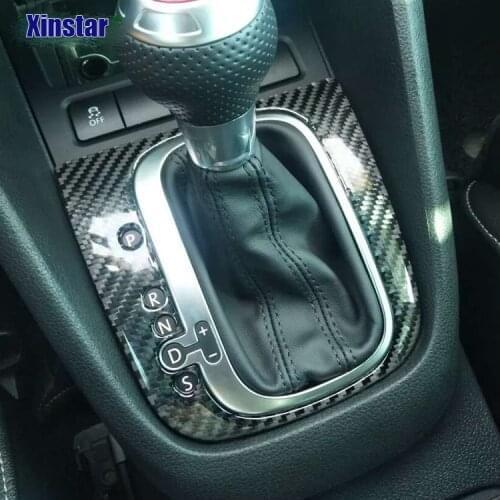 100 Percent Carbon Fiber Car Gear Shifter Interior Decoration Sticke For Volkswagen VW Golf 6 GTI R Scirocco Sagitar