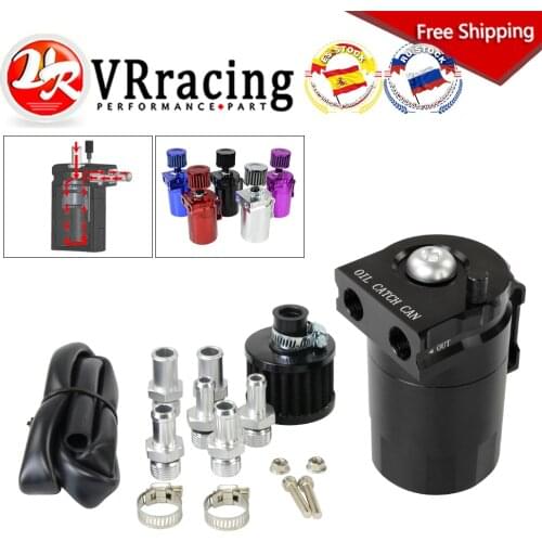 Baffled Aluminum Oil Catch Can Reservoir Tank / Oil Tank With Filter Universal VR-TK64