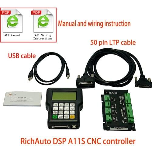 CNC Controller RichAuto DSP A11 A11S 3 Axis USB Controller Remote control system for CNC Router Machine Control System