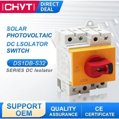 EDS1DB-S32 4P 32A 1000V Din Rail IP20 Solar Electrical Rotating Handle DC Isolator Rotary Switch Disconnector With TUV