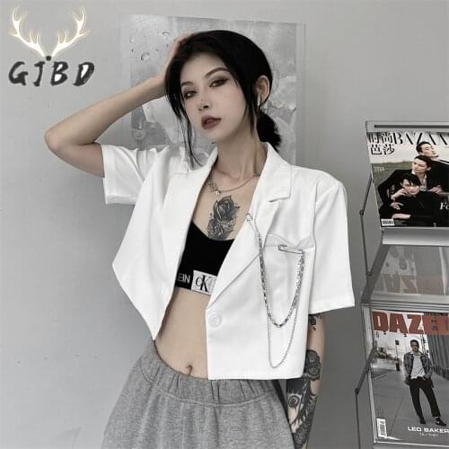 Женские пиджаки с коротким рукавом GJBD China At AliExpress