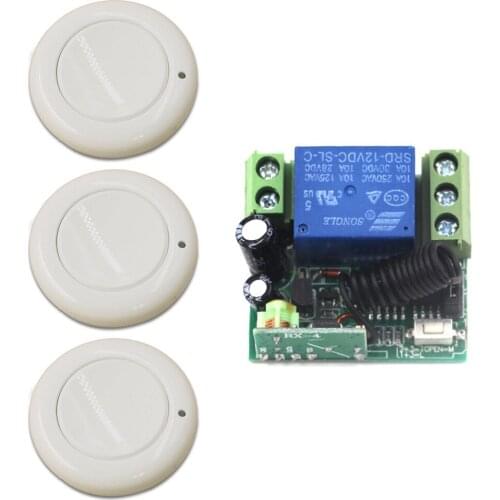 Round Wireless DC 12V 1CH 315/433MHz Remote Control Switch Transmitter with Wireless Remote Control Receiver High Quality