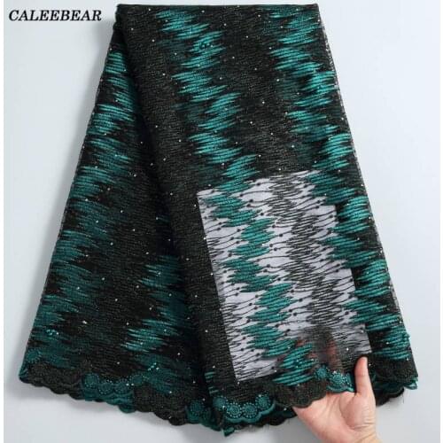 Dark Green French Tulle Lace Fabric 5 Yards African Lace Fabric 2021 High Quality Nigerian Lace Fabrics For Party Dresses S2249