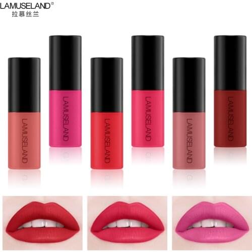 LAMUSELAND Mini 12 Color Matte Lip Gloss Liquid Lipstick Easy To Carry Matte Long Lasting Non-Stick Cup Liquid Lipstick TSLM1