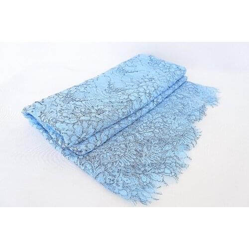 LASUI Top 1.5m*3m=1piece blue eyelash lace fabric soft for women dress fabrics DIY accessoriesQ013