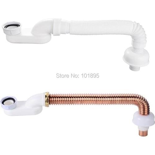 L16861 ABS Plastic And Copper Material Bathtub Waste Trap Flexible Hose Can Be Extended 100CM Copper Hose is 45CM Length