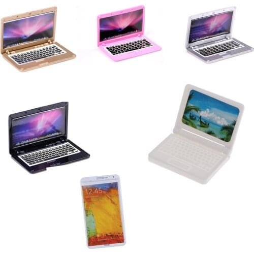 1pcs Mini Doll House Laptop Computer Mobile Phone Doll House Scene Simulation Doll Accessories For Doll 4 Colors