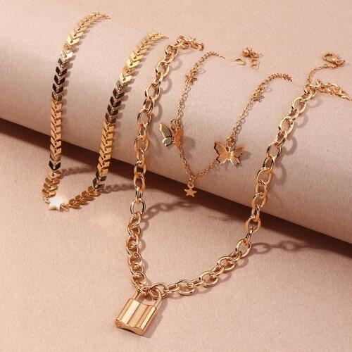 HI MAN Bohemian Multilayer Simplicity Butterfly Tassel Clavicle Chain Pendant Necklace Woman Fashion Elegant Classic Jewelry