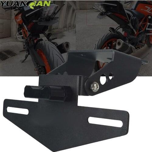 Motorcycle Rear License Plate Tail Frame Holder Bracket with LED Light for 125 250 390 200 2017 2018 2019 2020 2021