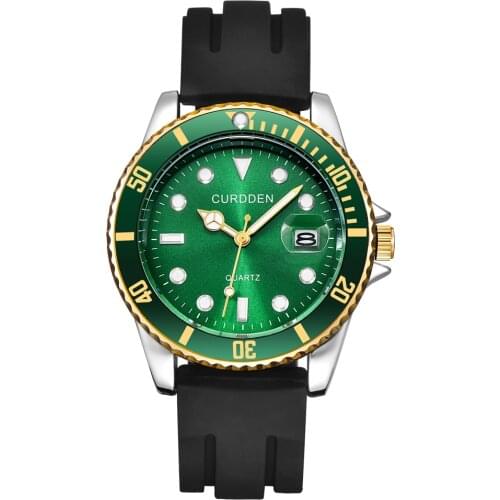 Top Luxury Brand CURDDEN Watch Mens Fashion Silicone Strap Watches Men Calendar Quartz Wrist Watch Montre Homme de Marque Luxe
