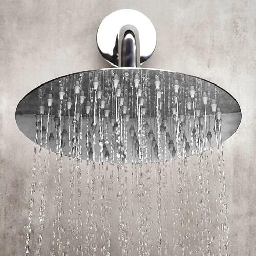 8" Rainfall Shower Head Stainless Steel Showerhead bathroom decor with powerful spray performance under low water pressure