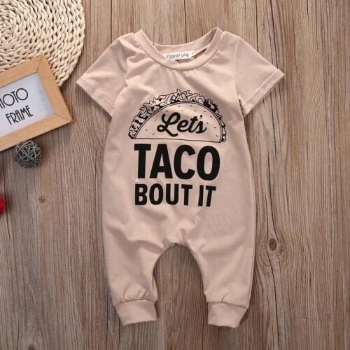 New Girls Short Sleeve Letter Cotton Casual Romper Boys Jumpsuit Kids Baby Clothes Outfit