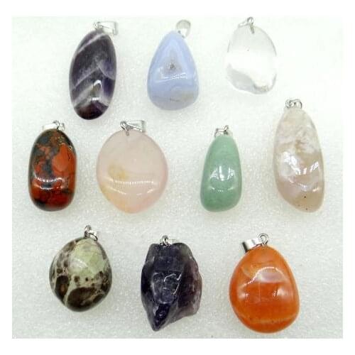 2020 Hot Selling Natural stone Quartz Crystal Amethysts charm irregular pendant Diy Jewelry making necklace for Men woman 1PC