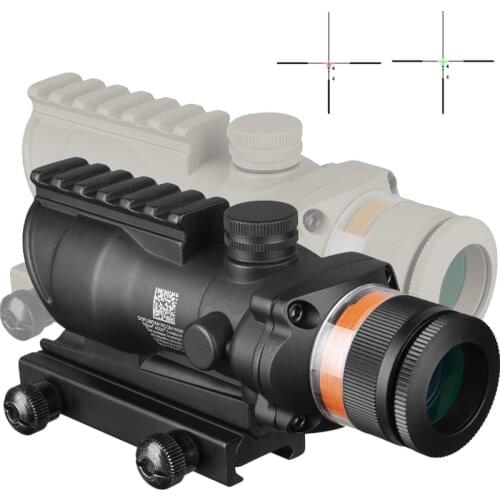 Hunting Riflescope ACOG 4X32 Rail Optics Red Green Dot Cross IlluminatedGlass Etched Reticle Tactical Optical Sight