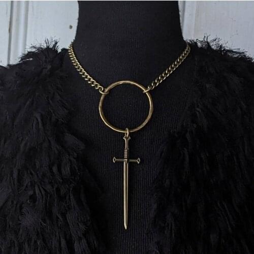 Sword Choker Necklace, Large Sword Necklace, Sword Pendant, Warrior Necklace