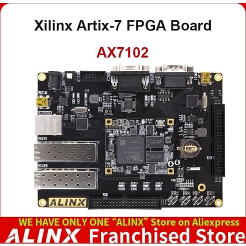 ALINX AX7102: XILINX Artix-7 XC7A100T FPGA Development Board A7 SoMs SFP Gigabit Ethernet VGA Evaluation Board
