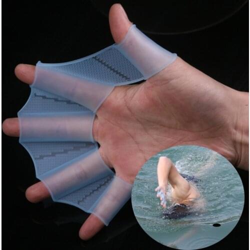 Swimming hand finger fin learning swimming pool accessory finger wear 3 colors blue pink green size L M S B41005