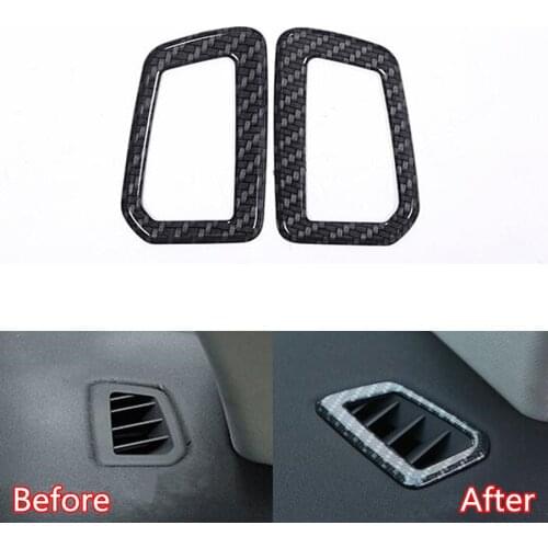 Fit For Land Rover Discovery Sport 2015-2017 Car Dashboard A/C Air Outlet Vent Frame Trim Styling Sticker ABS Carbon Fiber Black