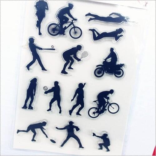 PANFELOU 11.3*15.56cm sporter Account Transparent Silicone Rubber Clear Stamps cartoon for Scrapbooking/DIY wedding album