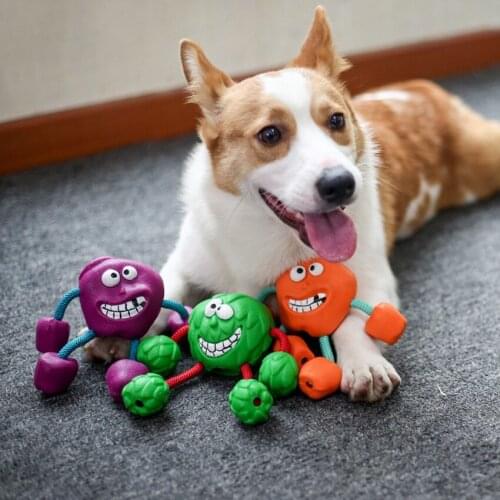 Rubber Dog Squeak Toy For Pet Chew Interactive Toys Milk Flavor Durable Tooth Cleaning Training Rope Large Dog Ball Pet Supplies