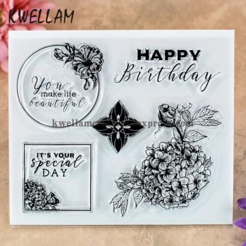 HAPPY Birthday you make life beautiful Scrapbook DIY photo cards rubber stamp clear stamp transparent stamp 10.5x12cm KW7110802