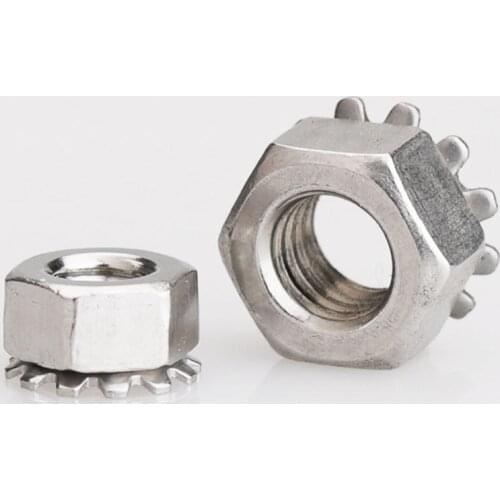 Hex Nuts With Toothed Washers A2 Stainless K-Lock Hexagon Nut M3 M4 M5 M6 M8
